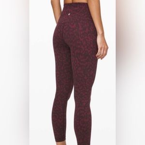 Lululemon Align Pant 25inch Purple Cheetah size 6